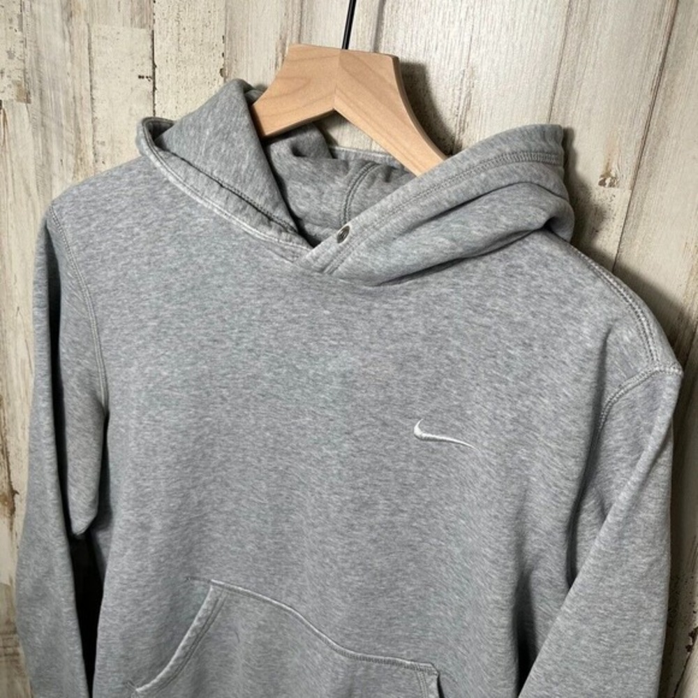 Vintage Y2k Gray Nike Hoodie Sweatshirt Embroidered Swoosh Faded Mens Medium - Picture 2 of 7